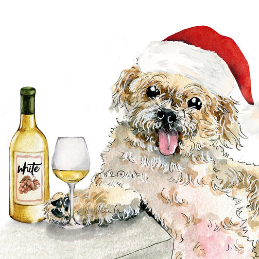 White Christmas Card Funny - Punny Holiday Wine Card For Friends