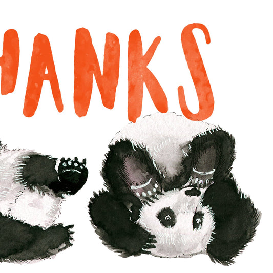 Giant Panda Bear Funny Thank You Cards For Friends - Baby Shower Thank You Gift