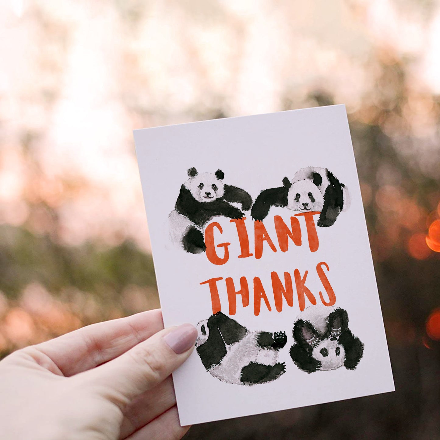 Giant Panda Bear Funny Thank You Cards For Friends - Baby Shower Thank You Gift