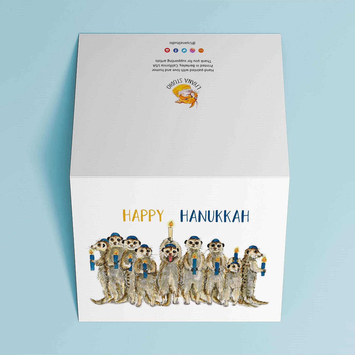 Funny Meerkats Hanukkah Card - Jewish Holiday Gift