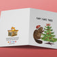 Beaver Funny Christmas Cards For Friends - Dam Fake Christmas Tree Gifts