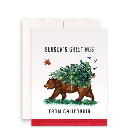 Season's Greetings From California Bear Christmas Card