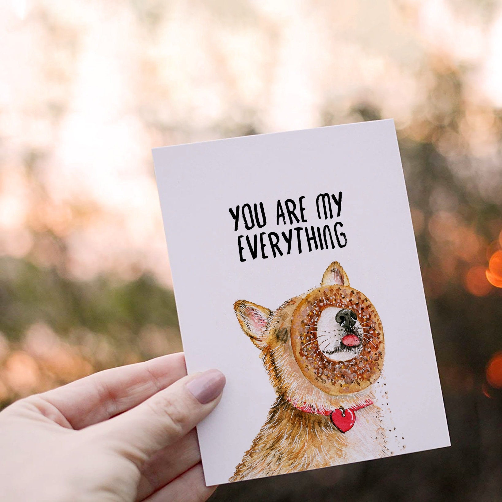 You Are My Everything Bagel - Funny Valentines Day Cards For Boyfriend - Corgi Funny Anniversary Card For Husband Wife - Dog Lover Gifts