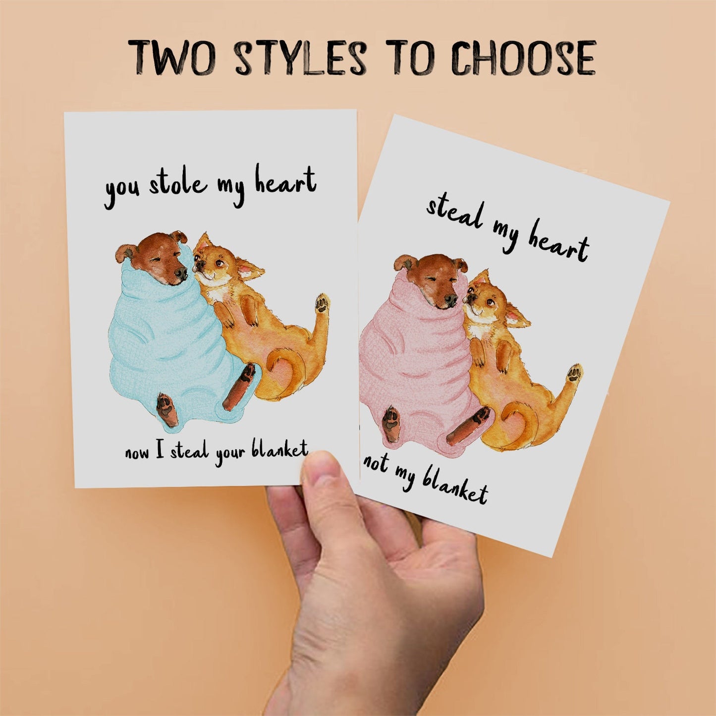 Blanket Thief Funny Anniversary Card For Boyfriend - Funny Valentines Day Card For Girlfriend - Dog Lover Valentines Gift