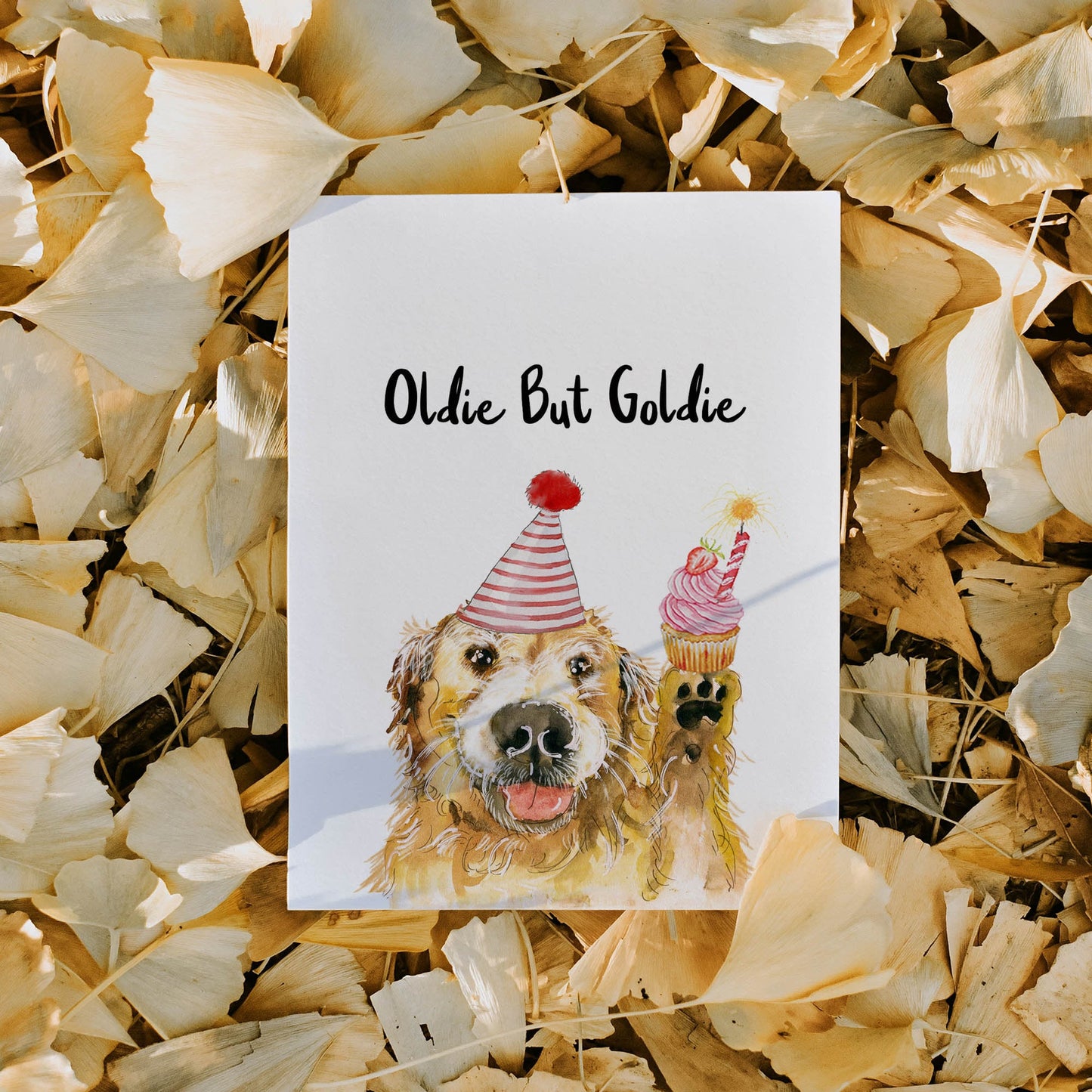 Oldie Goldie Dog Birthday Card Funny - 60th Birthday Gift From The Dog - Golden Retriever Dog Card