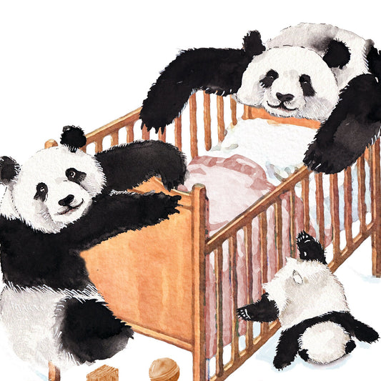 Panda New Parents Congratulations Baby Card - New Baby Card Funny - Baby Shower Gift For New Dad New Mom