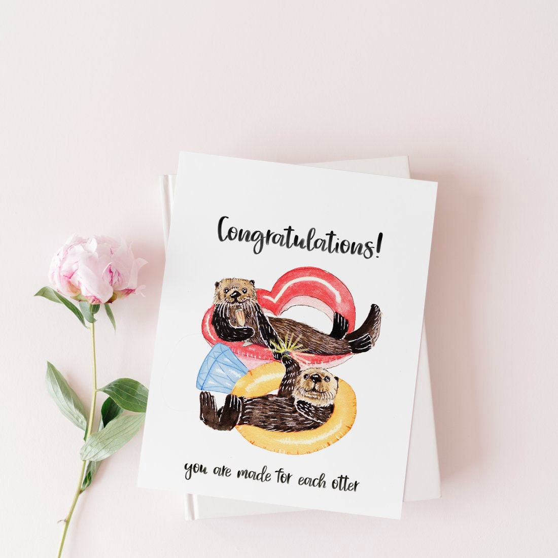 Significant Otter Funny Wedding Card For Friends - Congrats On Engagement Card Funny