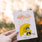 Silver Lining Cat Thinking Of You Card For Best Friends - Sympathy Card From Black And White Tuxedo Cat - Rainy Day Cloud