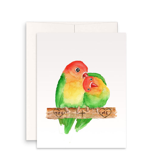 Lovebird Couple Valentine's Day Card For Wife - Cute Anniversary Card For Boyfriend - Custom Anniversary Card For Husband