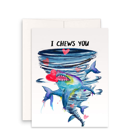 Tornado Shark Funny Valentine Card For Boyfriend Girlfriend