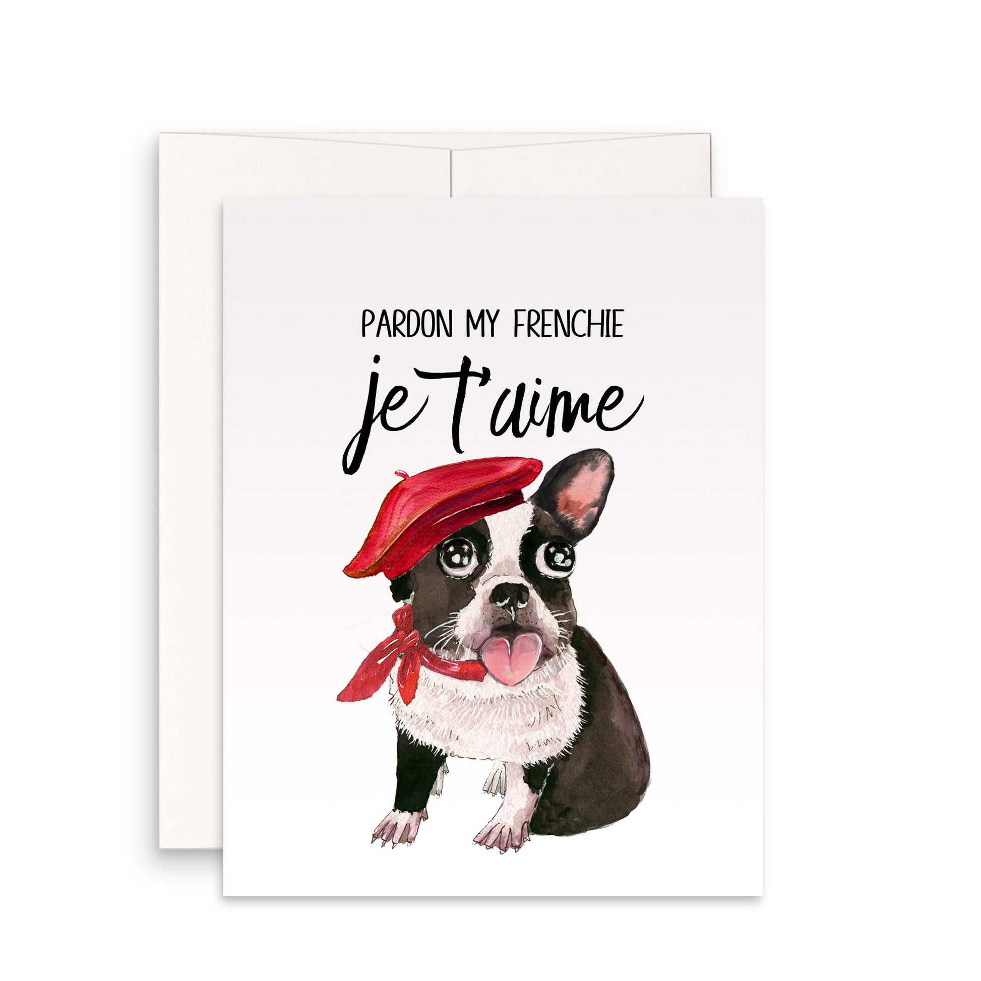 frenchie valentines card - Je t'aime French I Love You - Funny Anniversary Card For Wife - French Bulldog Mom Gift
