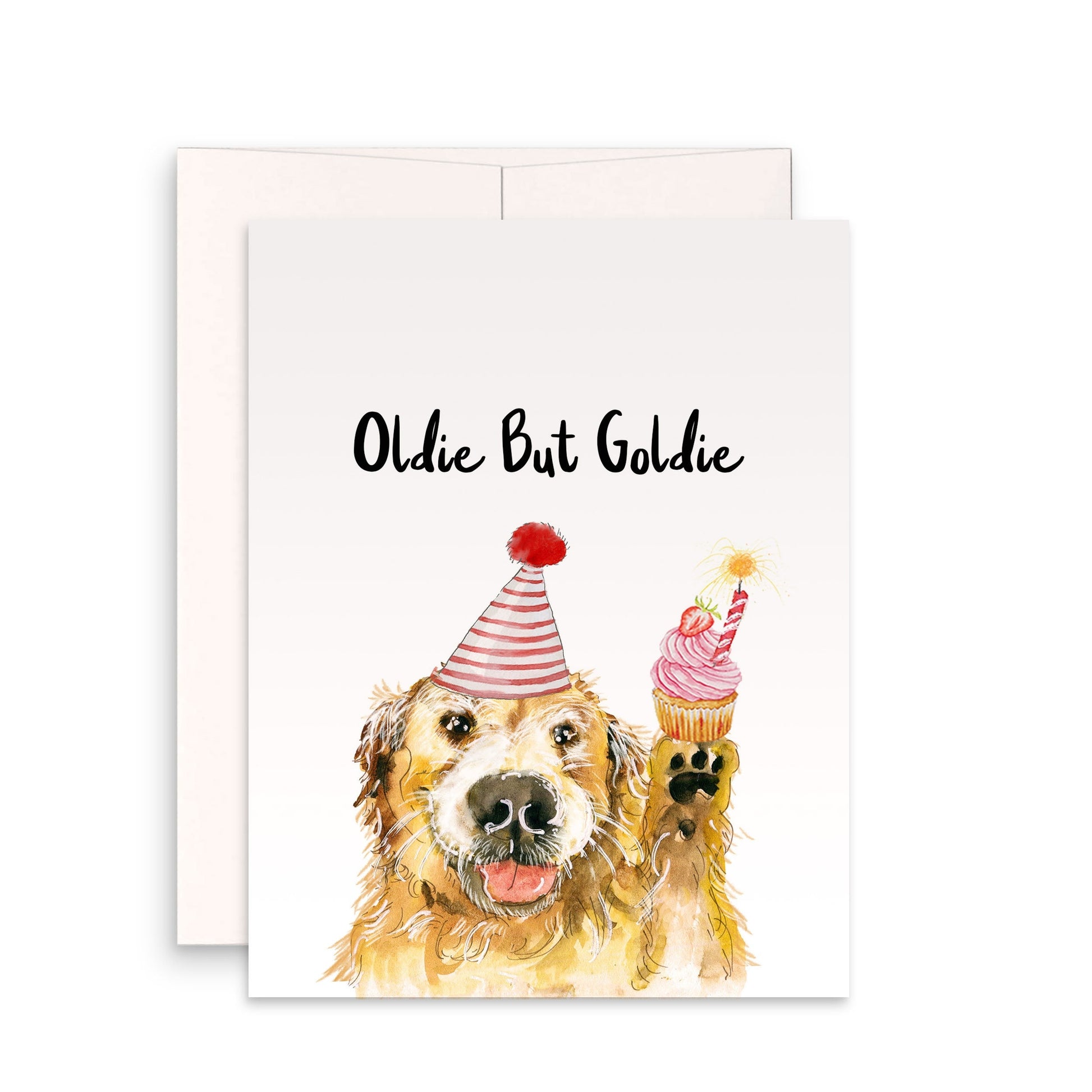 Oldie Goldie Dog Birthday Card Funny - 60th Birthday Gift From The Dog - Golden Retriever Dog Card