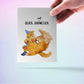 Beer Pizza Gamer Cat Birthday Card Funny - Older But Not Wiser - Orange Tabby Cat Birthday Cards For Friends
