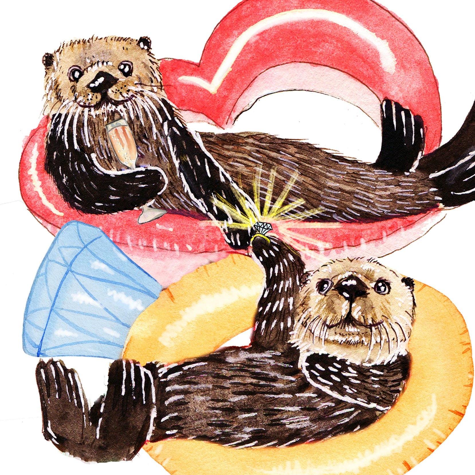 Significant Otter Funny Wedding Card For Friends - Congrats On Engagement Card Funny