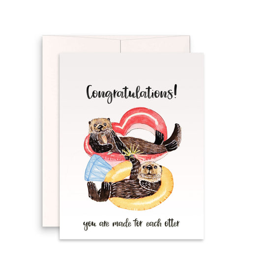 Significant Otter Funny Wedding Card For Friends - Congrats On Engagement Card Funny