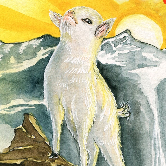 Funny Goat Encouragement Cards For Best Friends - Greatest Of All Time - Baby Goat Card For Her