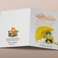 Silver Lining Cat Thinking Of You Card For Best Friends - Sympathy Card From Black And White Tuxedo Cat - Rainy Day Cloud
