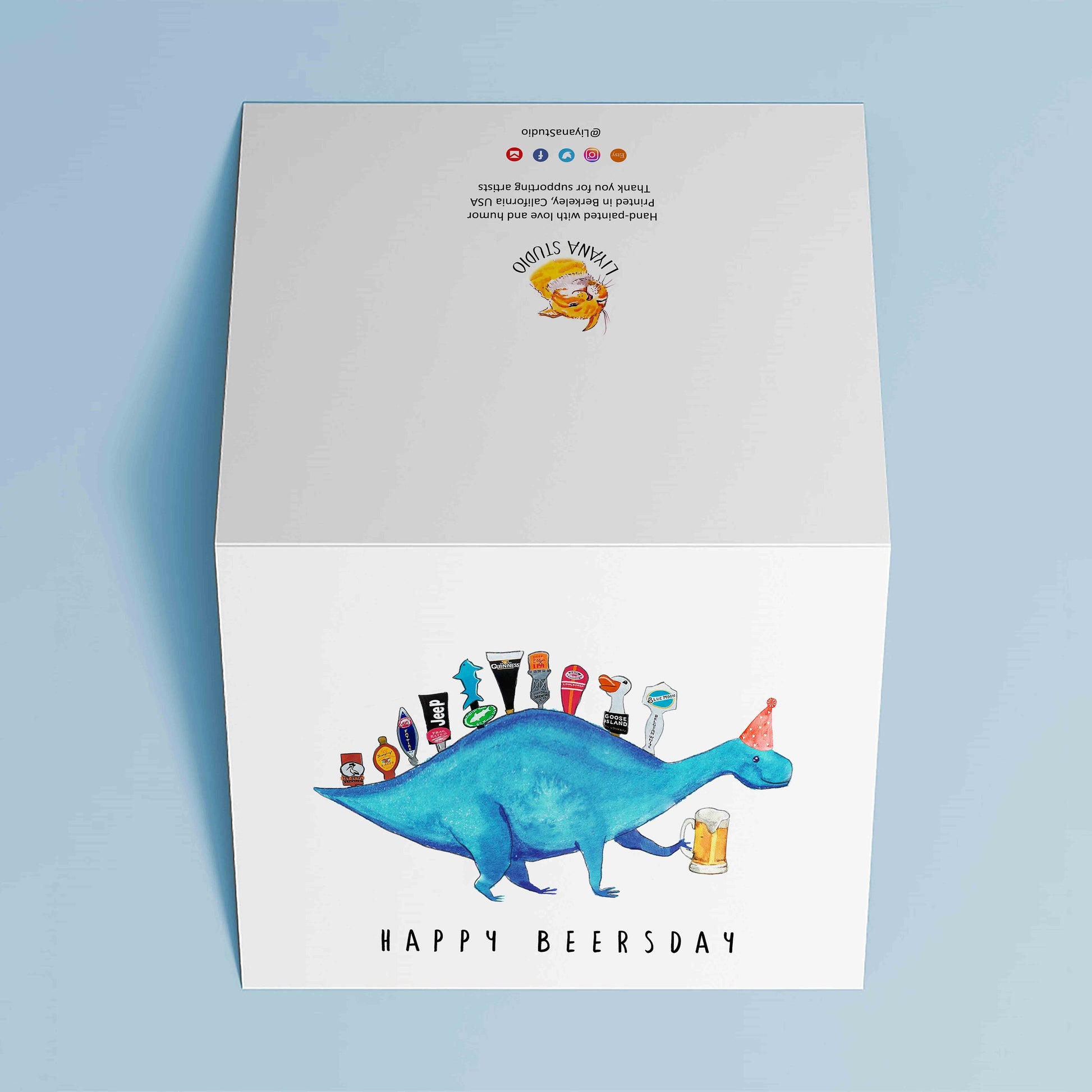 Dinosaur Beer Birthday Card Funny - 21st Birthday Card For Brother Beer Lover Gift