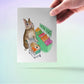 Rabbit Bunny Easter Cards For Kids - Watercolor Egg Easter Gifts For Granddaughter
