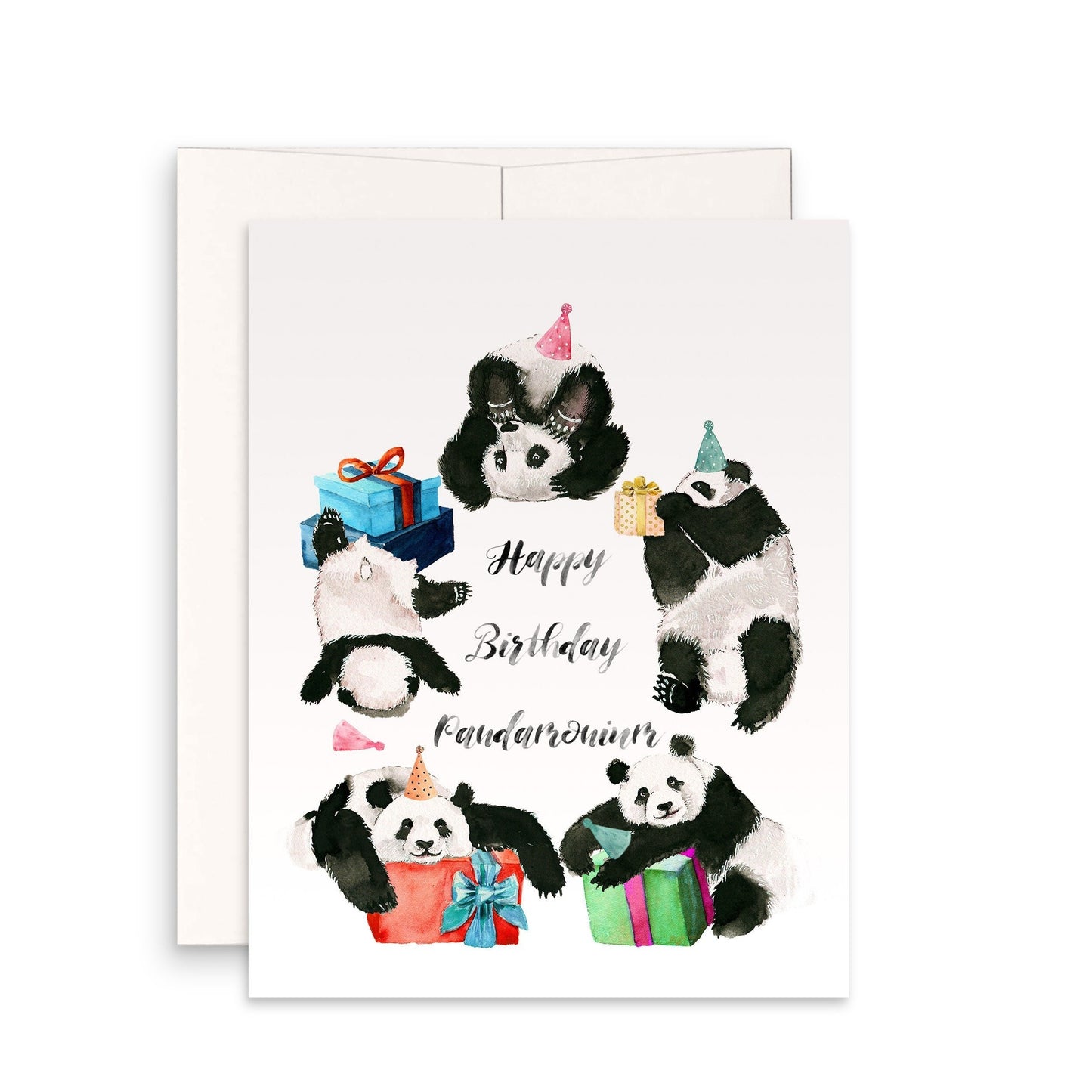 Panda Birthday Card Funny - Giant Panda Bear Party Pandamonium - Cute Birthday Cards For Her