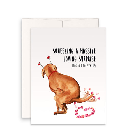 Naughty Lab Dog Valentines Day Card Funny - Squeeze Massive Surprise For Dog Lovers - Anniversary Gifts From The Dog