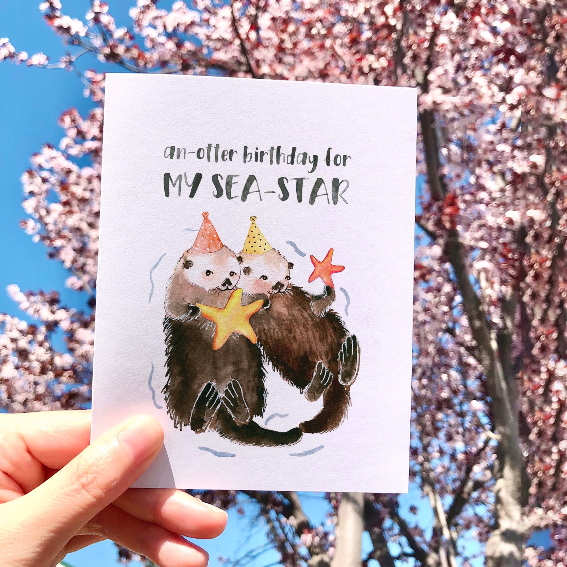 Sea Otter Sister Birthday Card Funny - An-Otter Happy Birthday Card To My Sea Star