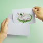 Lucky Clovers Cat Good Luck Card For Friends - Four Leaf Shamrock Cards - Saint Patrick's Day Card For Her