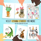 Funny Easter Cards For Best Friends - Creepy Rabbit Cats Easter Cards
