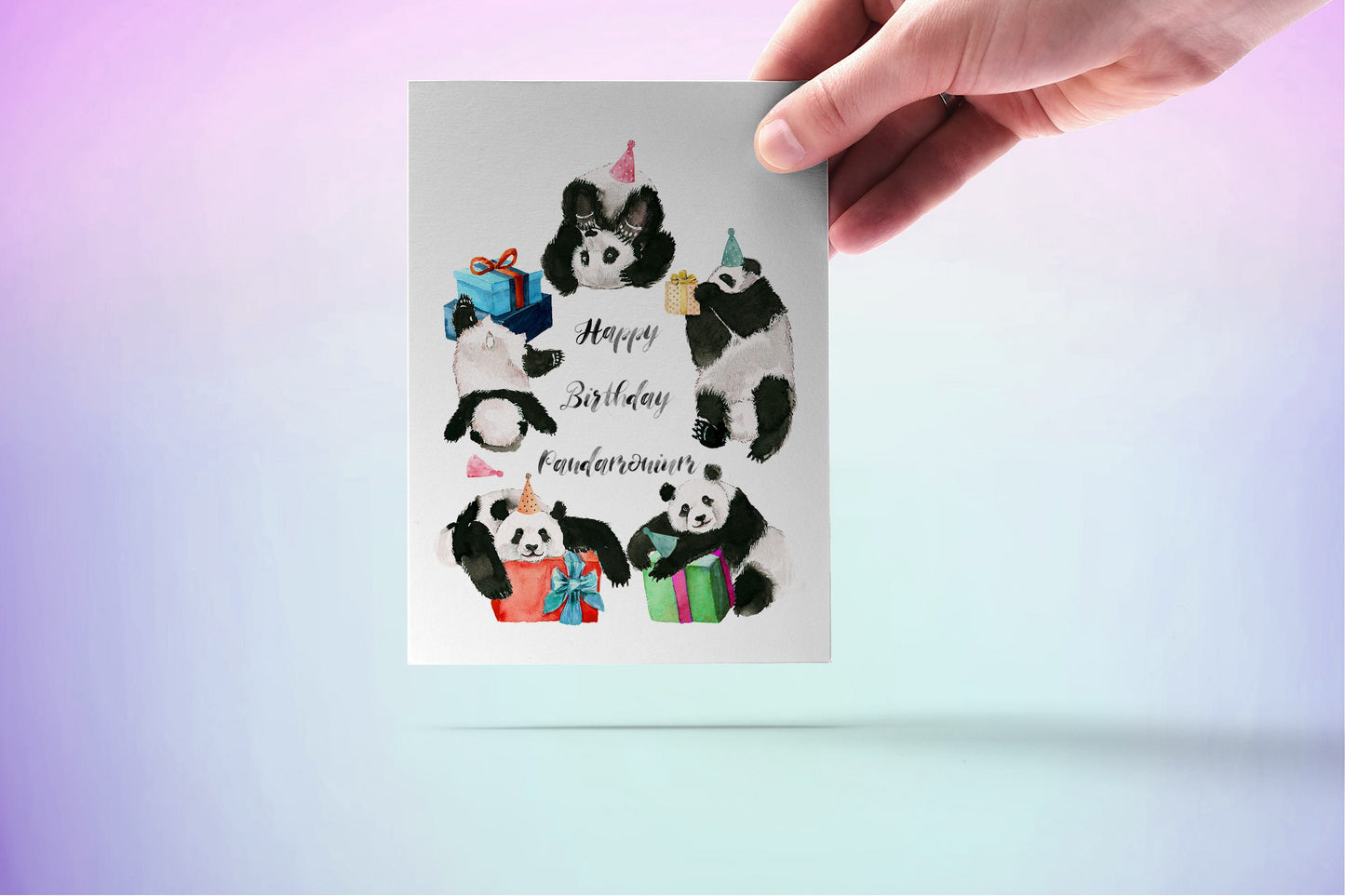 Panda Birthday Card Funny - Giant Panda Bear Party Pandamonium - Cute Birthday Cards For Her