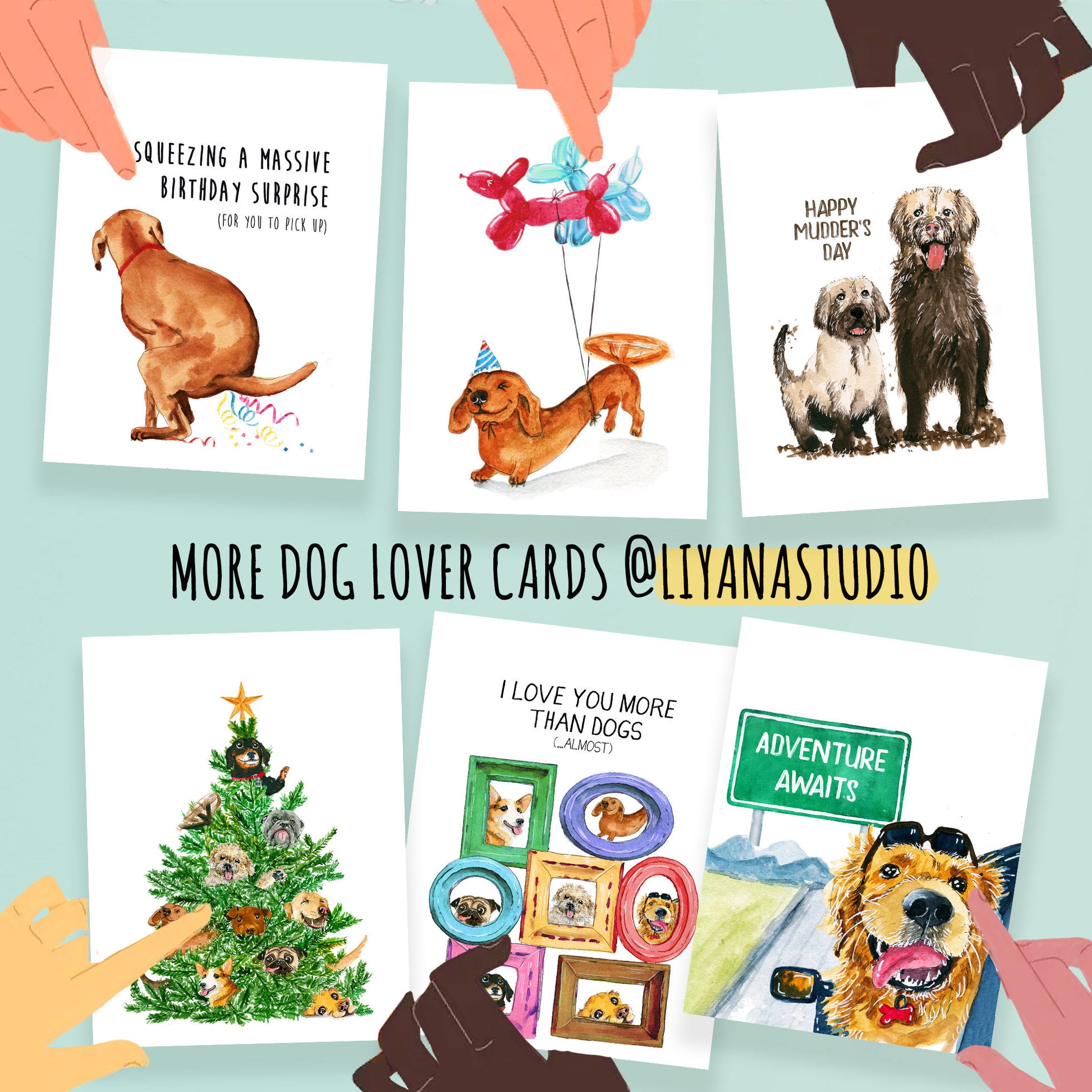 Dad And Daughter Happy Fathers Day Card Funny - Dad Birthday Cards From Son - Following In Father's Footsteps Dog Dad Card For Husband