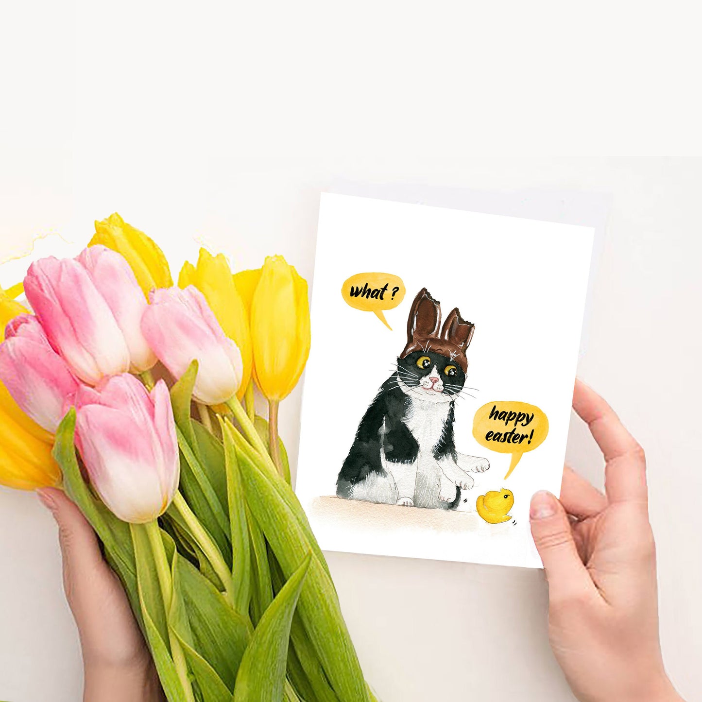 Naughty Cat Easter Cards For Kids - Funny Easter Card For Tuxedo Cats Lovers