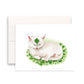 Lucky Clovers Cat Good Luck Card For Friends - Four Leaf Shamrock Cards - Saint Patrick's Day Card For Her