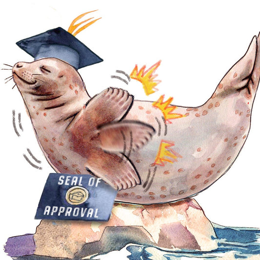 Seal Funny Graduation Card 2022 - Seal Of Approval Graduation Gift For Son - Sea Lion Grad Congratulations Cards