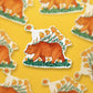 Poppy Flower Bear Sticker - California Flag Travel Lover Gift - Water Bottle Waterproof Stickers For Nature Hiking Adventure - Liyana Studio