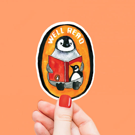 Book Stickers - Well Read Baby Penguin Stickers For Readers - Funny Waterproof Stickers For Bookish Gifts
