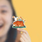 Poppy Flower Bear Sticker - California Flag Travel Lover Gift - Water Bottle Waterproof Stickers For Nature Hiking Adventure - Liyana Studio