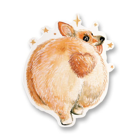 Love Corgi Butt Sticker - Funny Waterproof Stickers For Corgi Lover - Cute Corgi Dog Stickers - Liyana Studio