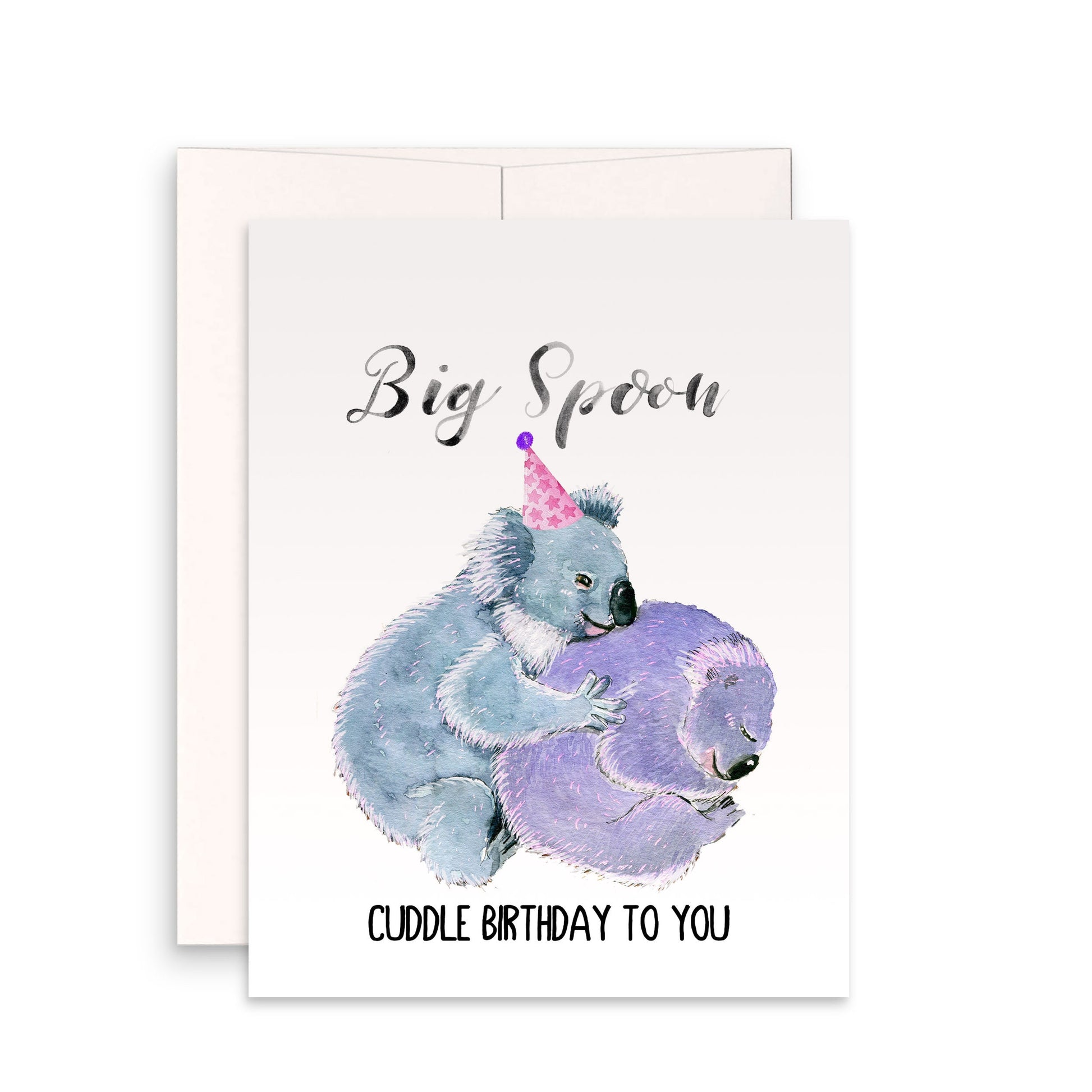 Cuddle Koala Birthday Card For Big Spoon - Cute Birthday Card For Boyfriend - Husband Birthday Gift From Wife