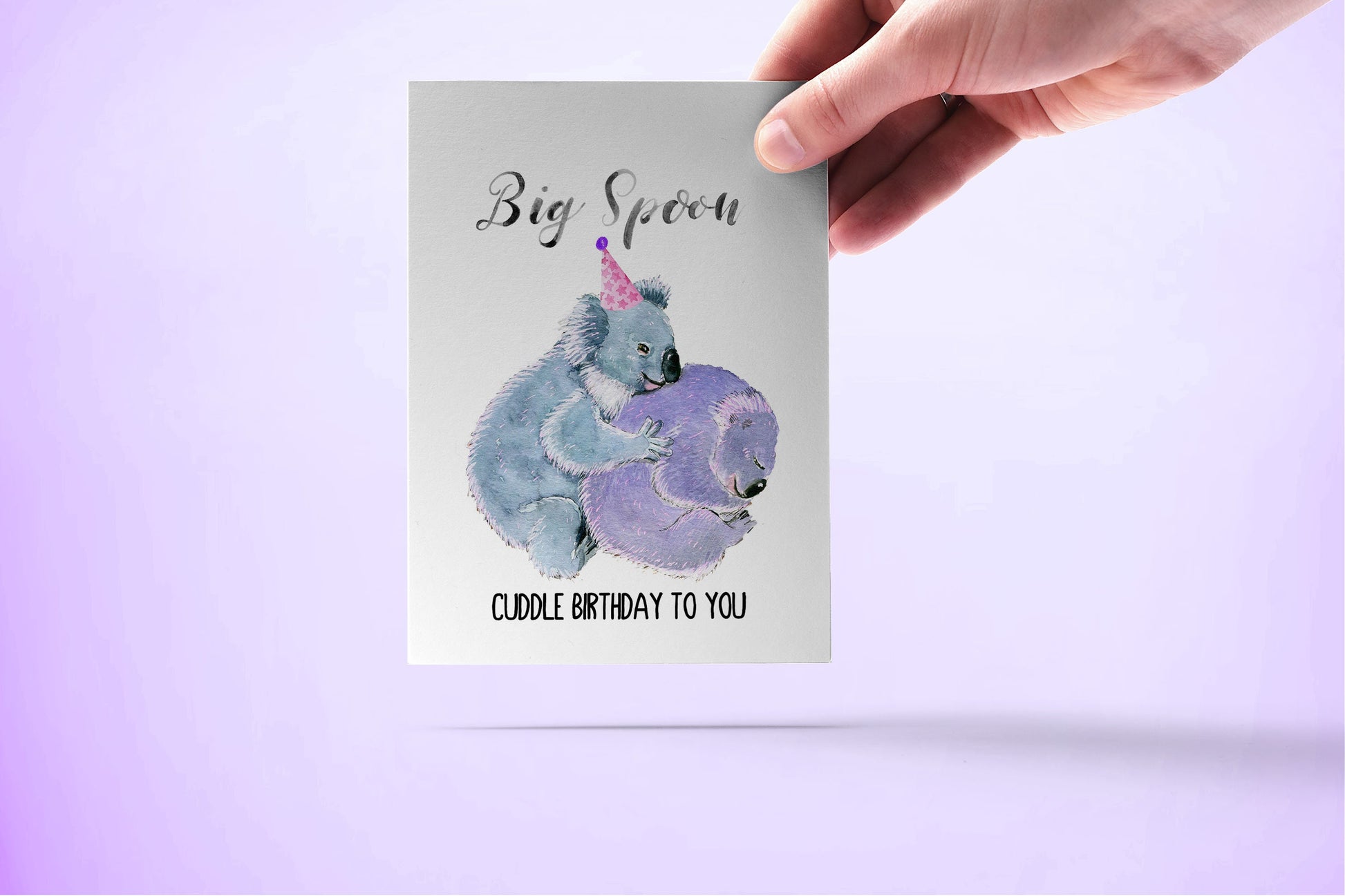Cuddle Koala Birthday Card For Big Spoon - Cute Birthday Card For Boyfriend - Husband Birthday Gift From Wife