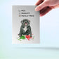 Pitbull Dog Christmas Card Funny - Naughty Or Nice - Bull Dog Mom Holiday Gift - Liyana Studio