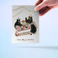 Black Bear Birthday Cards For Her - Picnic Kids Birthday Party Card - Whimsical Woodland Animals Birthday Card Funny - Liyana Studio