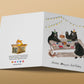 Black Bear Birthday Cards For Her - Picnic Kids Birthday Party Card - Whimsical Woodland Animals Birthday Card Funny - Liyana Studio