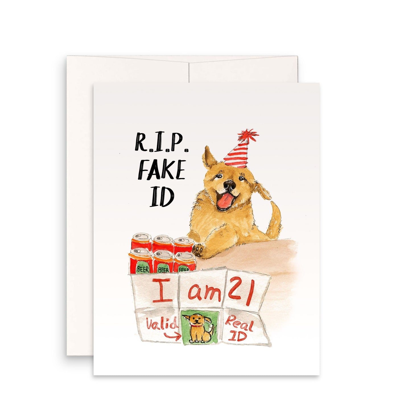 Funny 21st Birthday Card For Best Friend - RIP Fake ID Alcohol Beer Birthday Gifts For Brother - Twenty First Birthday Cards Funny