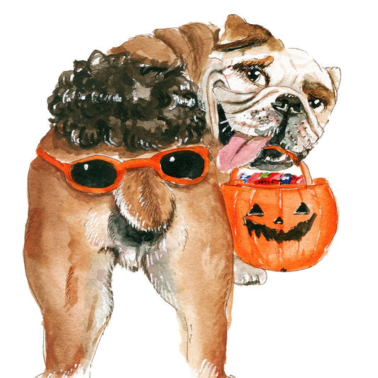 Bulldog Halloween Cards Funny - Halloween Costumes Bull Dog Lover Gift For Dog Mom