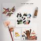 Postcard Perpetual Calendar - Party Animal Birthday Calendar - Watercolor Illustrated Small Desk Calendar With Stand - Liyana Studio