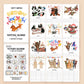 Postcard Perpetual Calendar - Party Animal Birthday Calendar - Watercolor Illustrated Small Desk Calendar With Stand - Liyana Studio