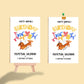 Postcard Perpetual Calendar - Party Animal Birthday Calendar - Watercolor Illustrated Small Desk Calendar With Stand - Liyana Studio