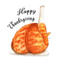 Cat Turkey Leg Happy Thanksgiving Cards Funny - Tabby Orange Cat Holiday Card For Cat Lover Gift - Handmade By Liyana Studio Greetings