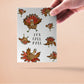 Funny Thanksgiving Cards Set - Turkey Dog Cat Holiday Cards For Friends- Handmade Greeting Cards By Liyana Studio