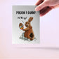 Chocolate Bunny Easter Cards For Kids - Easter Egg Funny Easter Card For Friends - Liyana Studio Greeting Cards Handmade